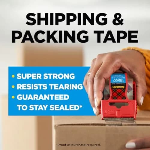 Scotch Magic Tape & Heavy Duty Shipping Tape Bundle with Dispensers, 6 Rolls Total, Clear | Invisible & Strong Packaging Tape thumbnail 6
