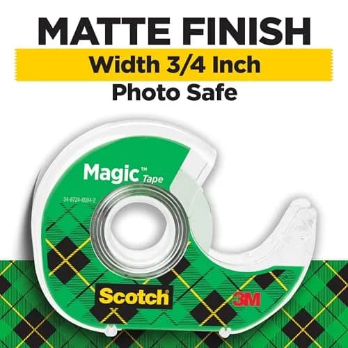 Scotch Magic Tape & Heavy Duty Shipping Tape Bundle with Dispensers, 6 Rolls Total, Clear | Invisible & Strong Packaging Tape thumbnail 2