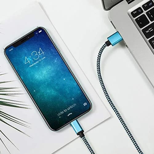 RoFI 15ft Micro USB Cable Blue | 3A Fast Charging, Durable Nylon Braided Charger Cord for Samsung, Kindle, LG, PS4, Xbox One thumbnail 5