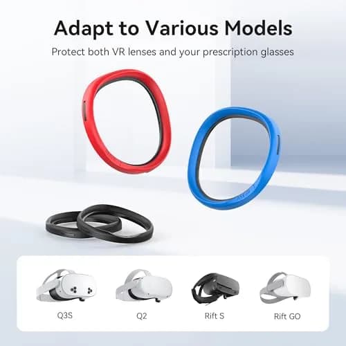 AMVR Glasses Spacer Compatible with Oculus Quest 2 & Rift S | Soft Silicone Anti-Scratch Ring, 3 Sizes, Protect VR Lens & Prescription Glasses thumbnail 2