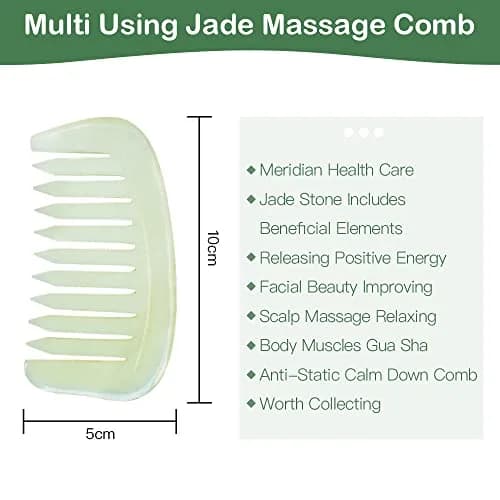 LEOSENSE Scalp Massage Comb for Hair Growth & Stress Relief | Jade Gua Sha Head Scratcher (55g) thumbnail 8