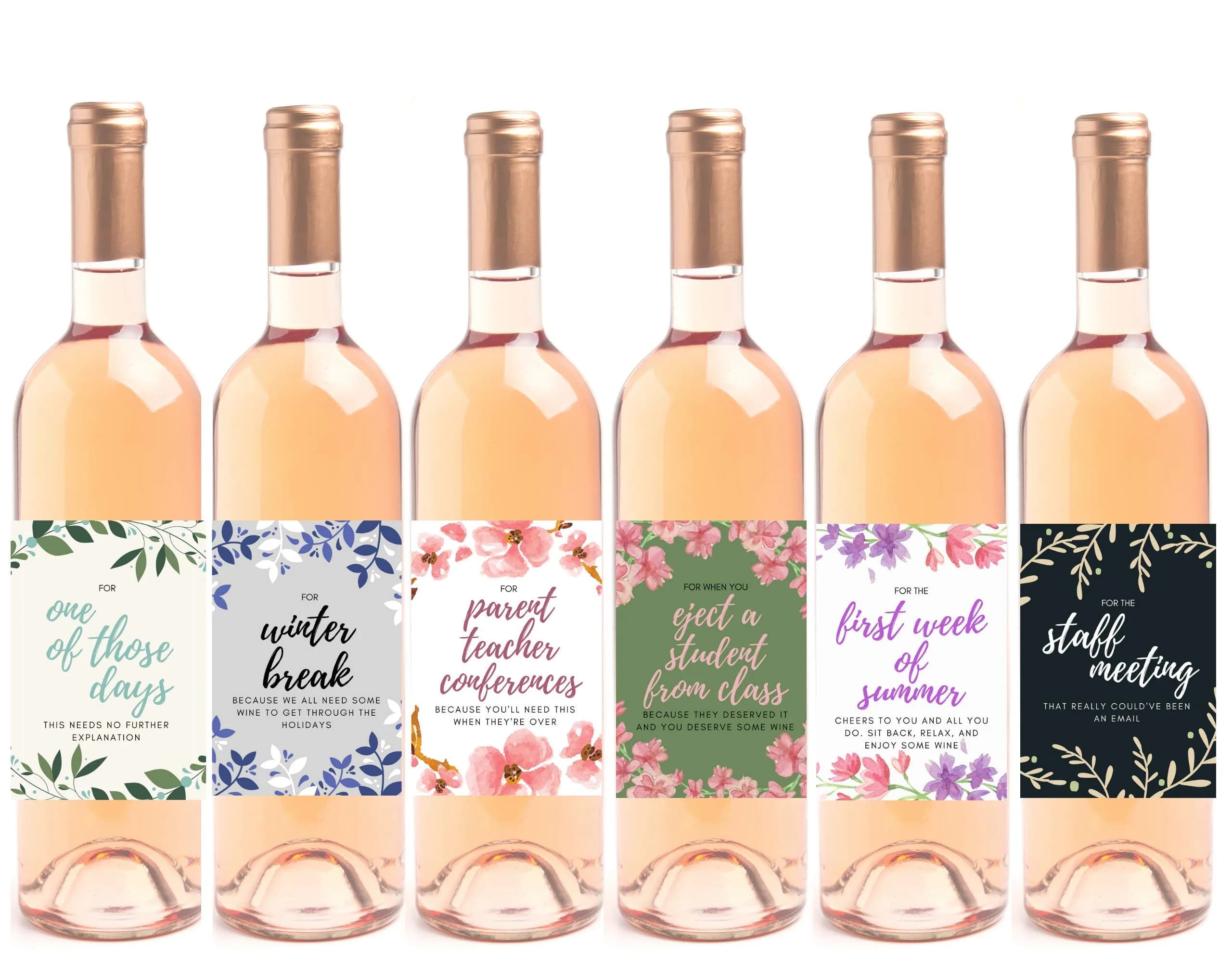 Harper & Ivy Designs Teacher Appreciation Wine Bottle Labels | Funny Gifts for Women & Teachers - main product image