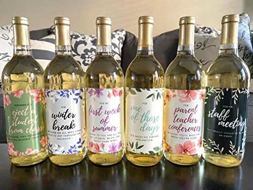 Harper & Ivy Designs Teacher Appreciation Wine Bottle Labels | Funny Gifts for Women & Teachers thumbnail 2