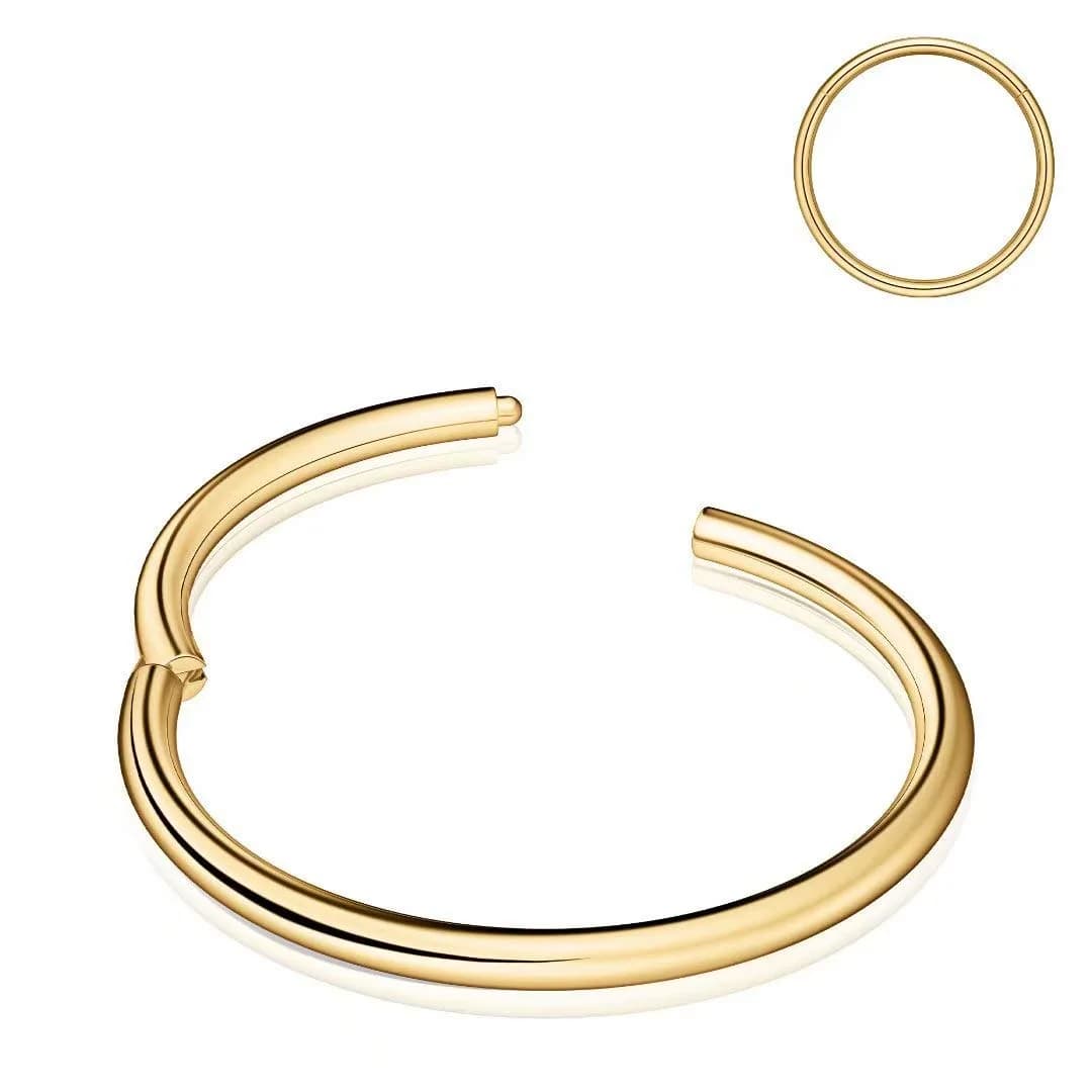 M MOOHAM Nose Rings for Women, 14g Silver Surgical Steel Hypoallergenic Hinged Small Nose Ring 14 Gauge 6mm Septum Ring Cartilage Hoop Earring Conch Piercing Jewelry for Women — 1pcs, Gold, 20g, Diameter: 5mm