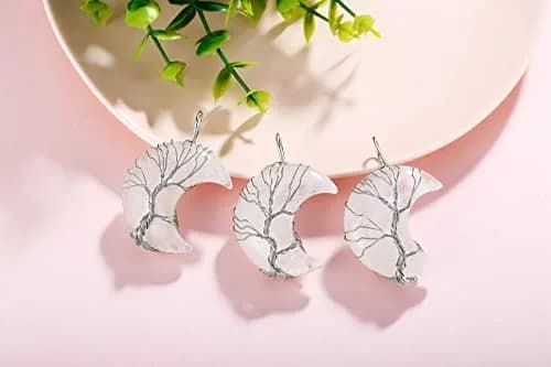 XIANNVXI Clear Quartz Necklace for Women Crescent Moon Pendant | Healing Crystal Jewelry, 60cm Chain thumbnail 7