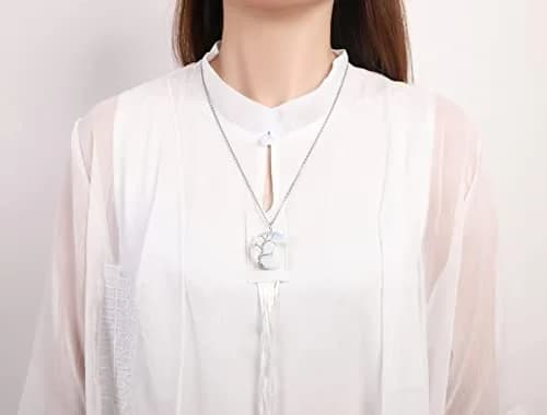 XIANNVXI Opal Necklace for Women Crescent Moon | Healing Crystal Pendant, 60cm Chain thumbnail 4