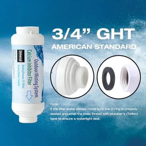 H&G lifestyles Misting System Calcium Inhibitor Filter for Mister | Outdoor Water Filter for Patios & Gardens thumbnail 8
