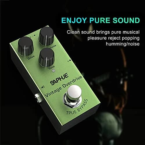 SAPHUE Vintage Overdrive Guitar Effects Pedal 9V | Classic Tube Screamer Tone, True Bypass, Compact Metal Shell thumbnail 3