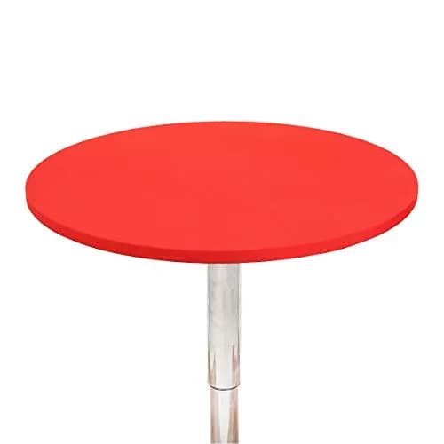 JISEN 30 Inch Red Round Stretchable Tablecloth | Fitted Elastic Cover for Elegant Events thumbnail 2