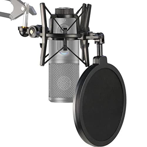 YOUSHARES Shock Mount with Pop Filter & Windscreen for Audio-Technica ATR2500X/ATR2500 USB Mics | Reduces Vibration Noise thumbnail 1