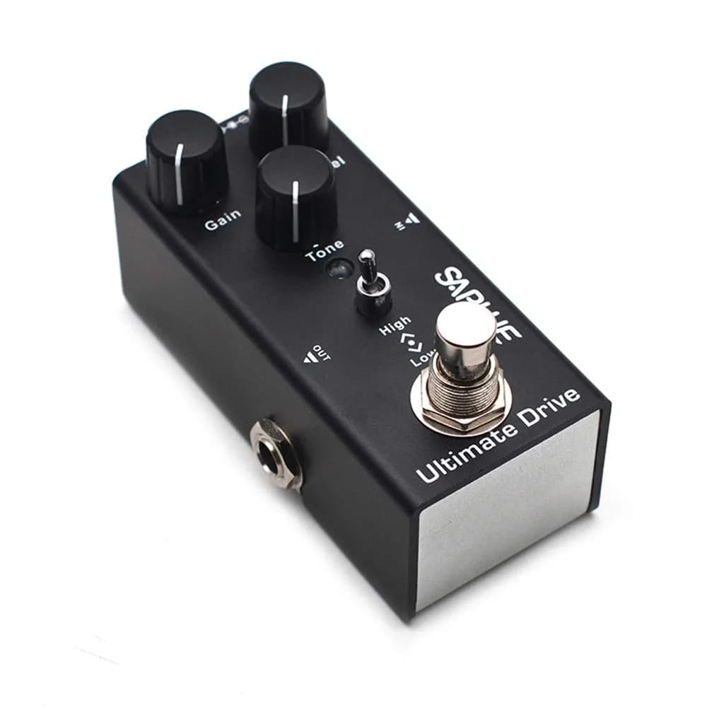 SAPHUE Ultimate Drive Guitar Effects Pedal Gain/Level/Tone Knob 9V | Classic Rock Tone, True Bypass, Compact Metal Shell