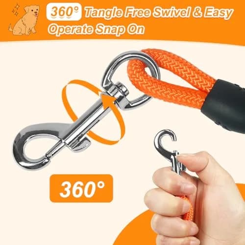 Vivifying Floating Long Dog Leash 6.1m (20ft) Orange | Durable Training Leash for Recall & Swimming thumbnail 4