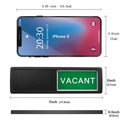 LoYinLo Vacant Occupied Privacy Sign 7'' x 2'' | Slider Door Indicator for Home & Office thumbnail 2