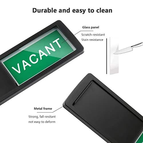 LoYinLo Vacant Occupied Privacy Sign 7'' x 2'' | Slider Door Indicator for Home & Office thumbnail 4