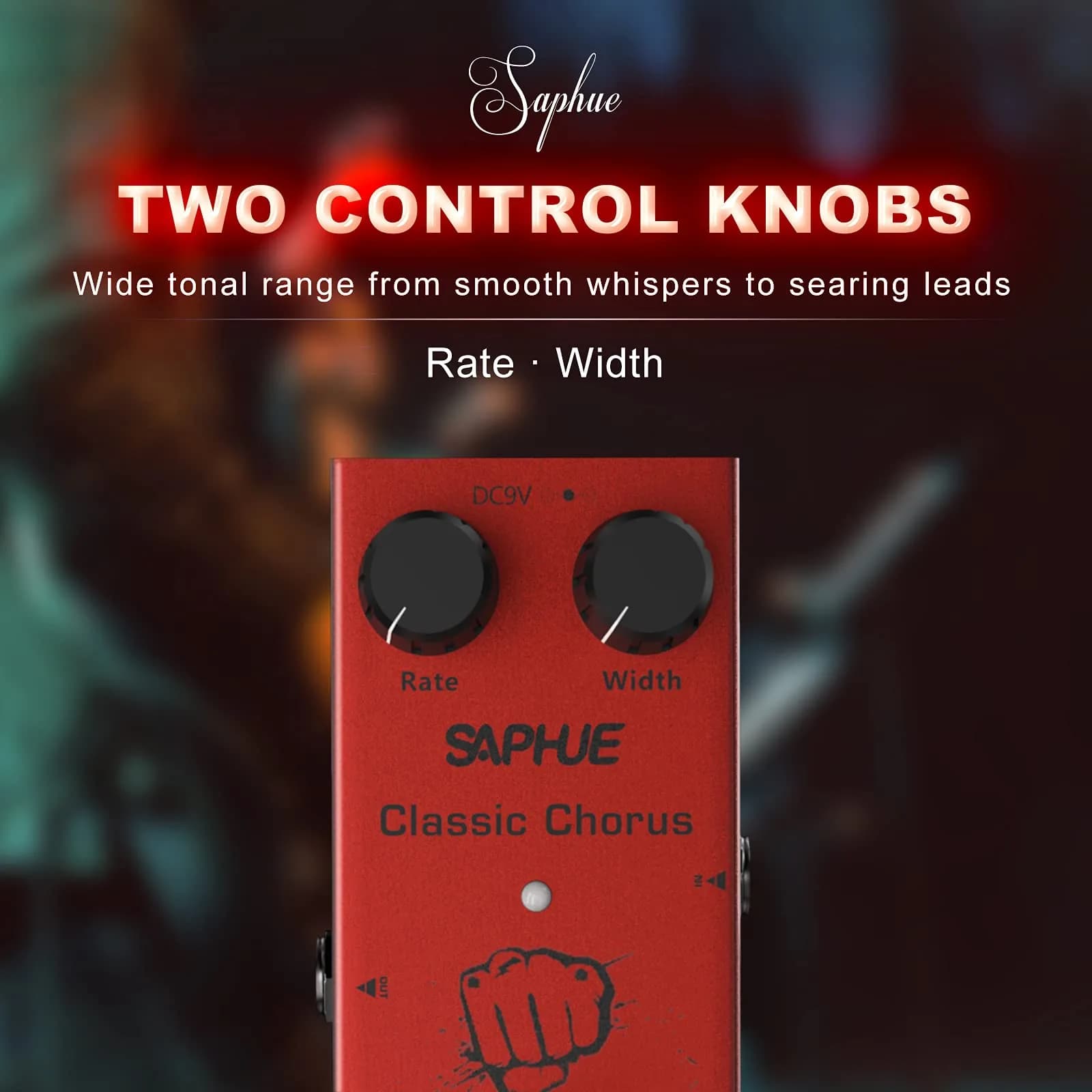 SAPHUE Classic Chorus Guitar Effects Pedal 10.67cm (4.2in) | True Bypass Analog Tone