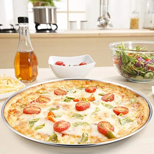 P&P CHEF 13.5 Inch Pizza Pan, Stainless Steel Baking Tray for Pizza, Silver thumbnail 4