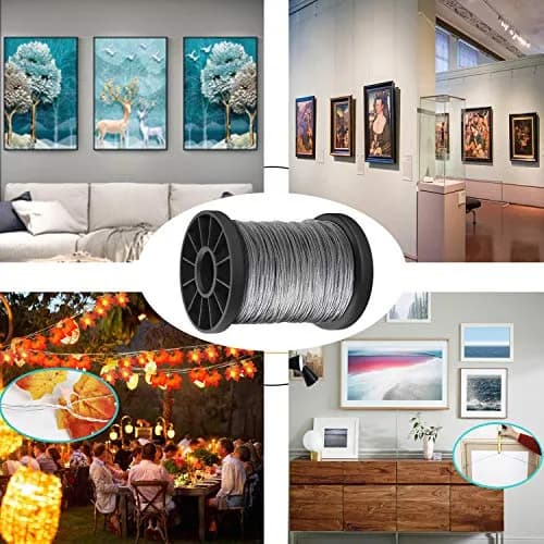 Cerpourt Heavy Duty Stainless Steel Picture Hanging Wire 1.5mm | Supports up to 150lbs thumbnail 5