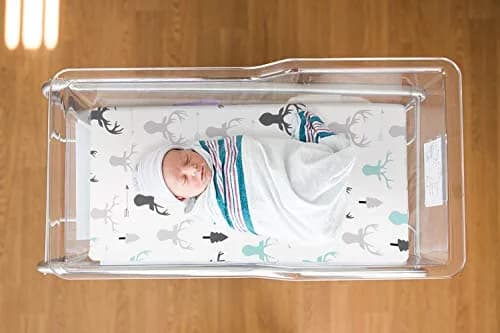 GRSSDER Fitted Bassinet Sheet Set 2 Pack | Ultra Soft Breathable Jersey Knit, Universal Fit for Rectangle, Oval, Hourglass, Safe & Snug (70-120c) thumbnail 3
