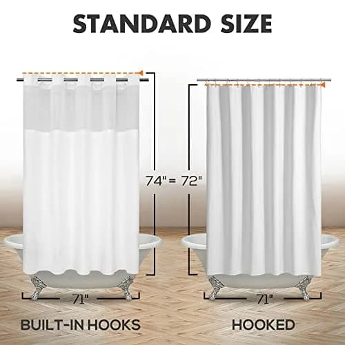 River Dream No Hook Shower Curtain with Snap-in Liner Set, White, 71x74 thumbnail 6
