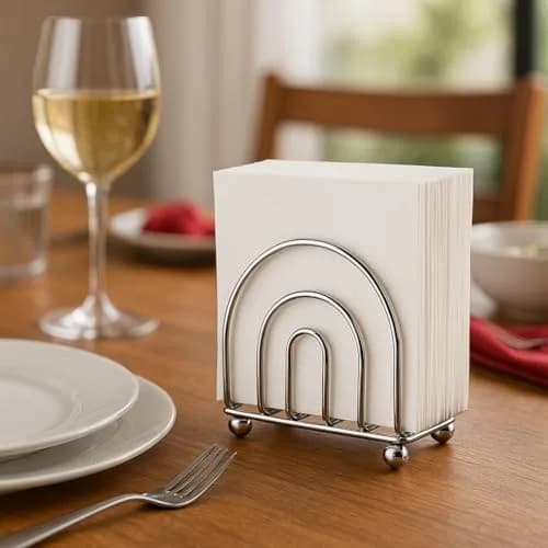 BNYD Chrome Paper Napkin Holder & Tissue Dispenser | 15.2 cm (6 in) Height thumbnail 2