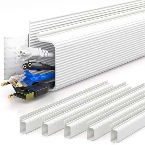 YECAYE White Cable Management Under Desk Kit | 2.4m (94.2 in) Total Length thumbnail 1