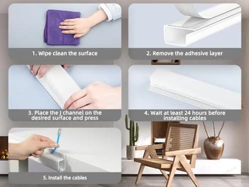 YECAYE White Cable Management Under Desk Kit | 2.4m (94.2 in) Total Length thumbnail 7