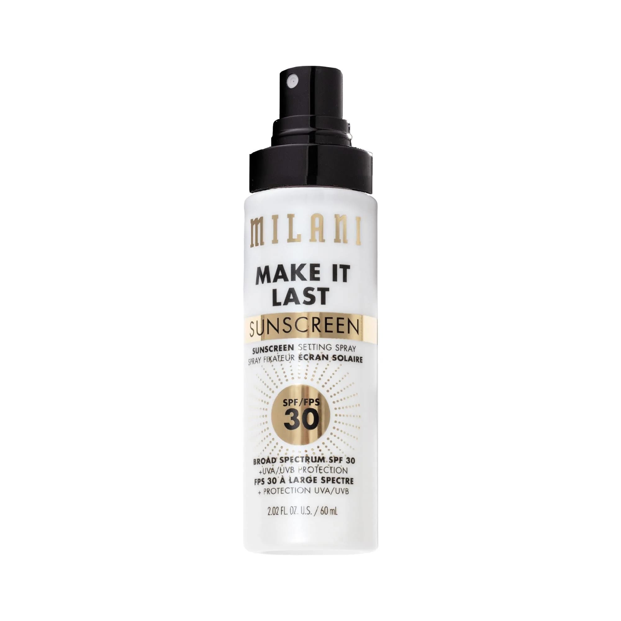 Milani Make It Last Sunscreen Setting Spray SPF 30, 2 Fl Oz (59 ml) | Locks Makeup & Protects Skin
