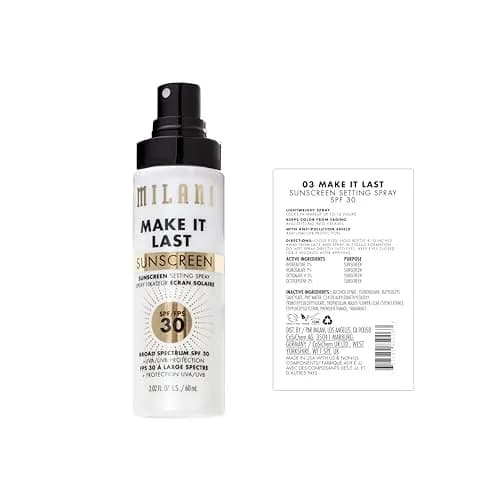 Milani Make It Last Sunscreen Setting Spray SPF 30, 2 Fl Oz (59 ml) | Locks Makeup & Protects Skin thumbnail 2