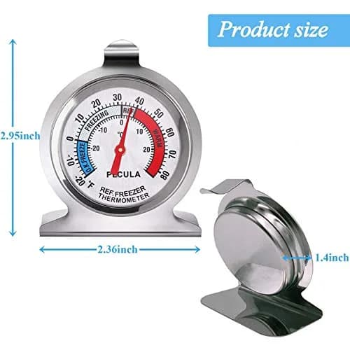 PECULA 2 Pack Refrigerator Thermometer | Classic Dial for Fridge & Freezer, -30-30°C (-20-80°F) thumbnail 3
