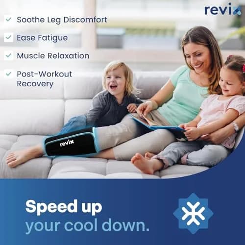 REVIX Reusable Leg Ice Pack Wrap, Calf & Shin Cold Compress, Neoprene Support, 1 Pack thumbnail 3