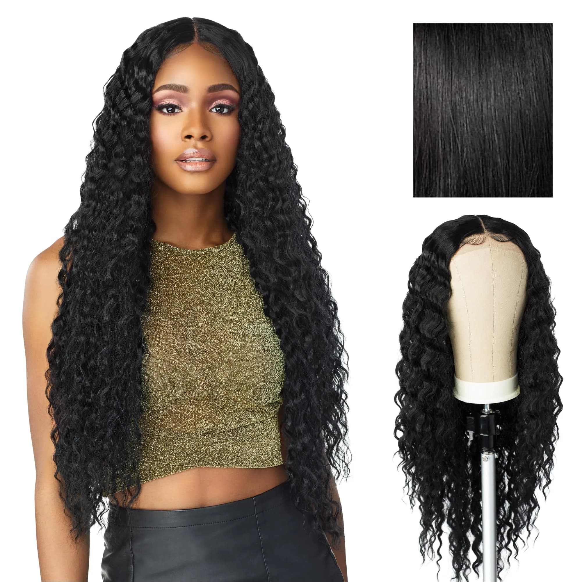 Sensationnel Butta LaceWig-Unit 3, Jet Black 1 | 5 Inch Deep Lace Frontal, Synthetic, Pre-Plucked, Natural Look - main product image