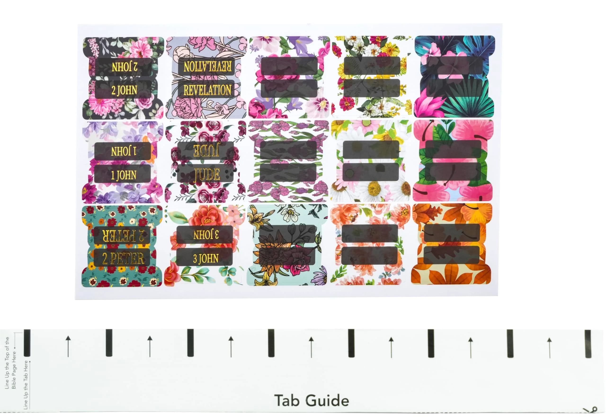 Mr. Pen Laminated Bible Tabs, 75 pcs, Gold Foil Lettering, Large Print, Floral Design | Bible Study & Organization thumbnail 6