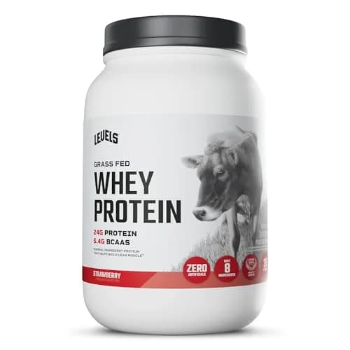 Levels Nutrition Strawberry Whey Protein Powder 907g (2lb) | 24g Protein, 5.4g BCAAs, Grass-Fed Dairy thumbnail 1
