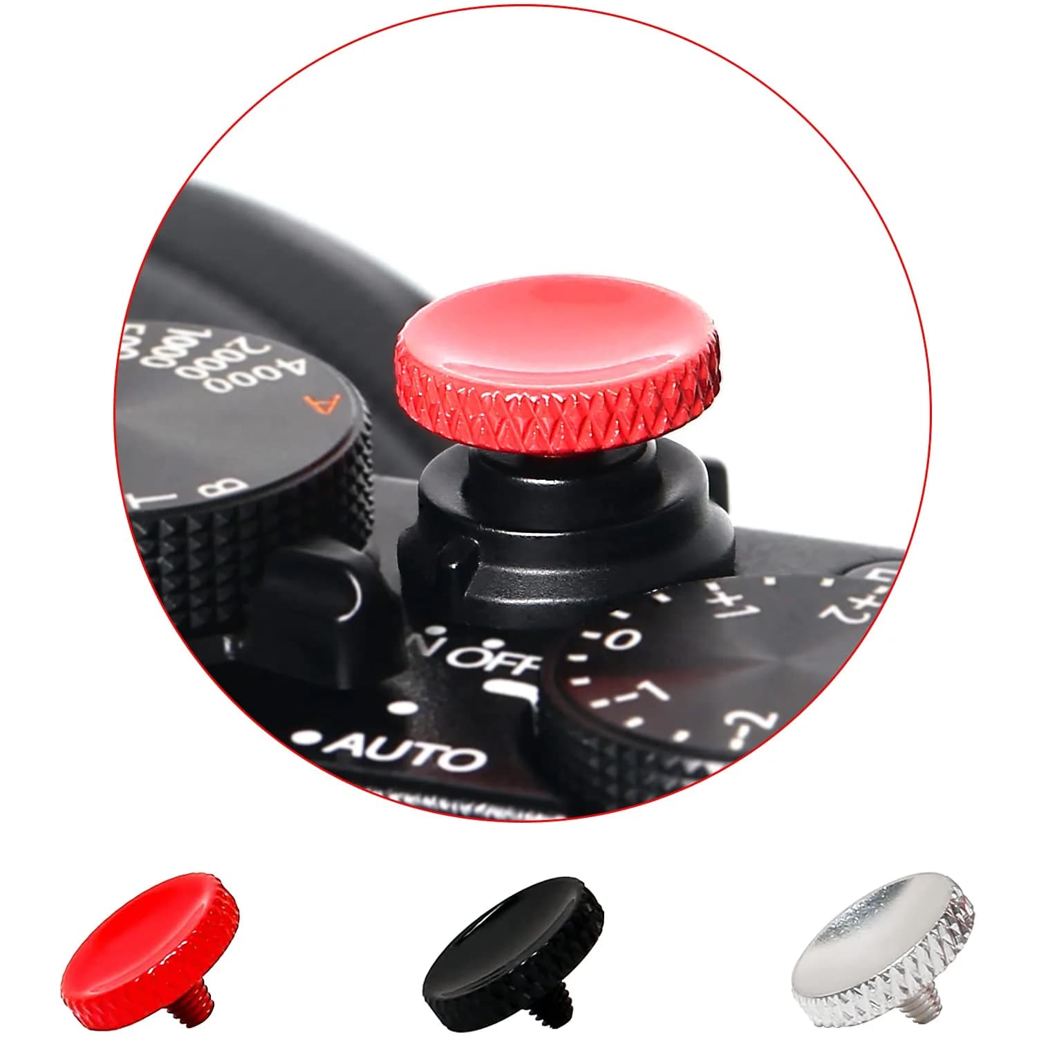 Panzong Soft Shutter Release Button (3 Pack) | Metal Concave Design for Enhanced Comfort