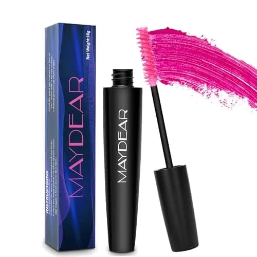 Maydear Rose Colored Mascara for Eyelashes, Waterproof Lengthening & Volumizing, 10.35ml (0.35 Fl Oz) | Smudge-Proof for Party & Stage thumbnail 1