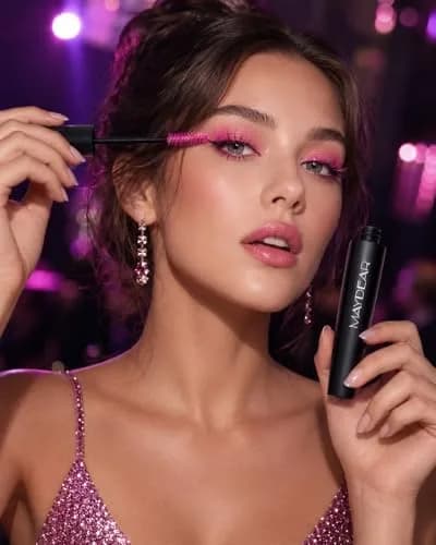Maydear Rose Colored Mascara for Eyelashes, Waterproof Lengthening & Volumizing, 10.35ml (0.35 Fl Oz) | Smudge-Proof for Party & Stage thumbnail 5