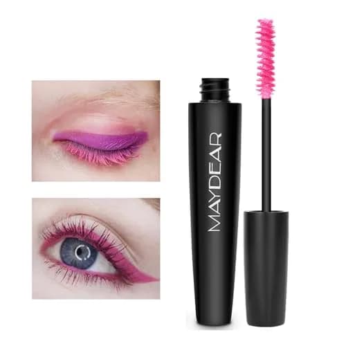 Maydear Rose Colored Mascara for Eyelashes, Waterproof Lengthening & Volumizing, 10.35ml (0.35 Fl Oz) | Smudge-Proof for Party & Stage thumbnail 2