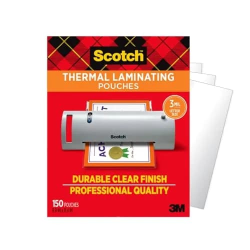 Scotch Thermal Laminating Pouches, Clear, 150-Pack | Letter Size (8.9" x 11.4") thumbnail 1
