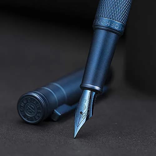 Asvine Dark Blue Forest Fountain Pen Fine Nib with Converter & Metal Case | Smooth Ink Flow thumbnail 6