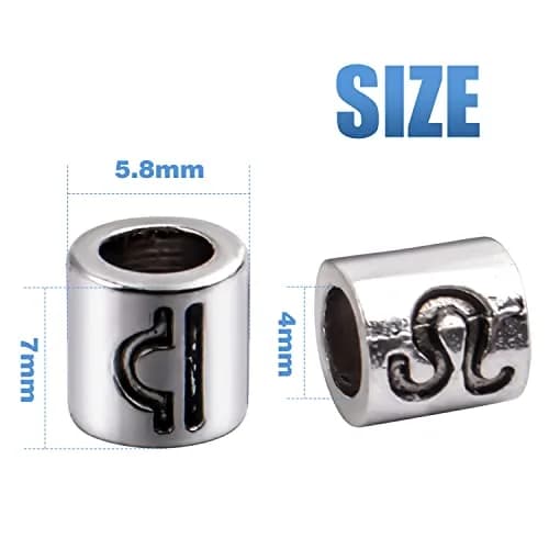 BronaGrand Craft Bead 60pcs Alloy Zodiac Spacer Beads | 4mm Large Hole for Jewelry DIY thumbnail 4