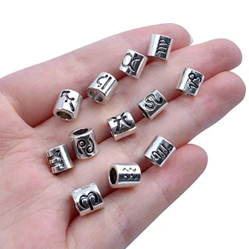 BronaGrand Craft Bead 60pcs Alloy Zodiac Spacer Beads | 4mm Large Hole for Jewelry DIY thumbnail 5