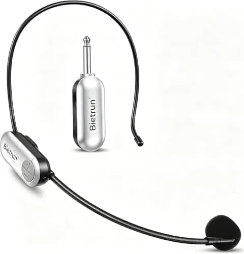 Bietrun UHF Wireless Microphone Headset & Handheld 2-in-1, 165ft Range, 6H Battery, 1/4'' Plug | Professional Karaoke & PA System Mic thumbnail 1