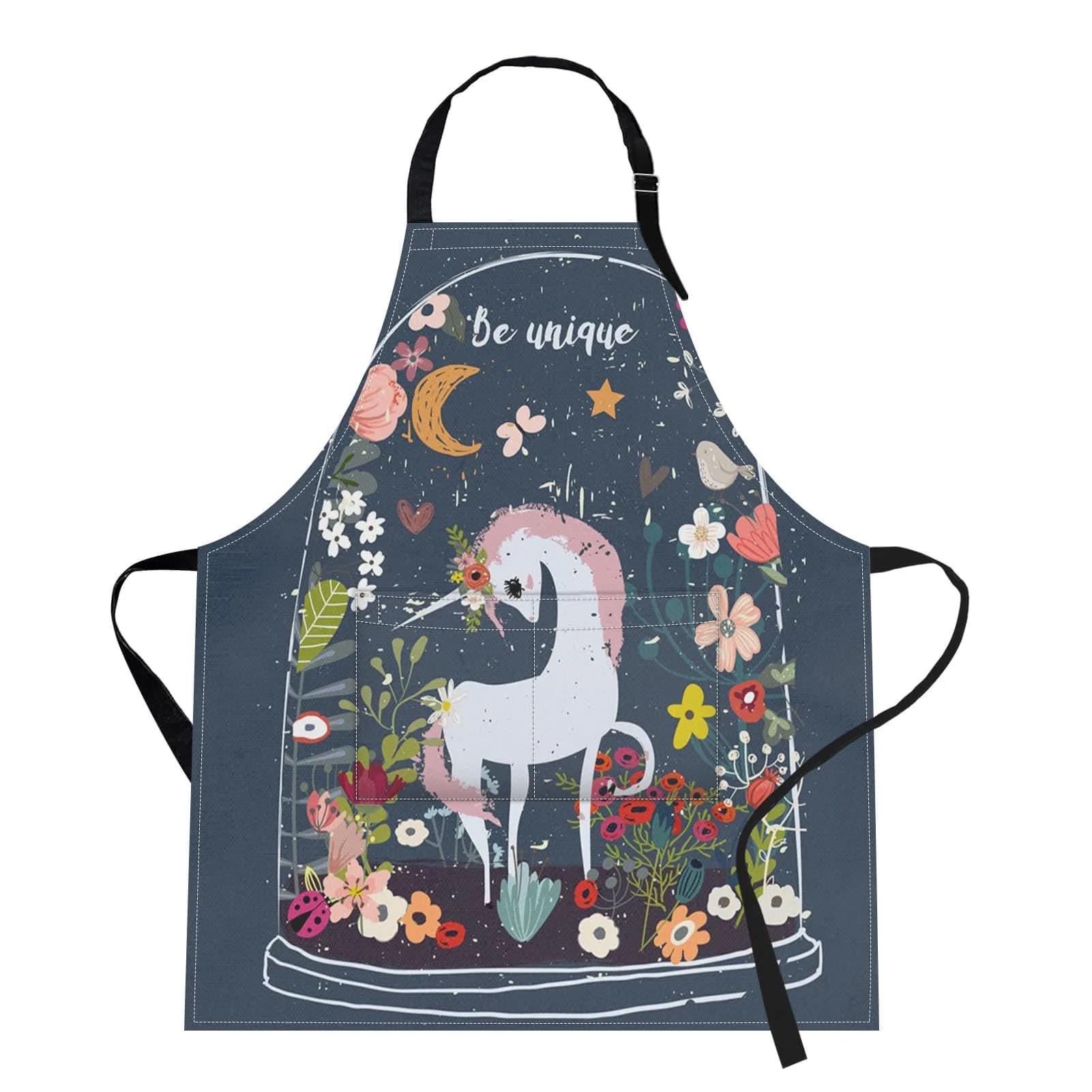 Britimes Apron with Pockets, 32x28 inch | Waterproof Polyester, Adjustable Neck & Waist
