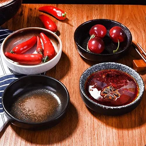 Cerficer Ceramic Sauce Dish Set of 4 | 3.5 Inch Reactive Glaze Small Dipping Bowls thumbnail 6