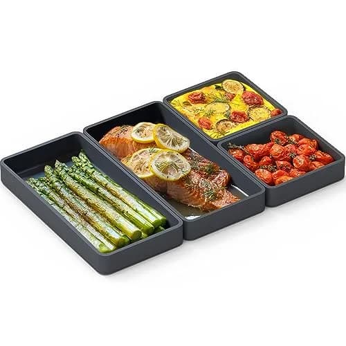 Prepd Cheat Sheets Silicone Sheet Pan Dividers (4-Pack) | Cook Multiple Dishes at Once thumbnail 1