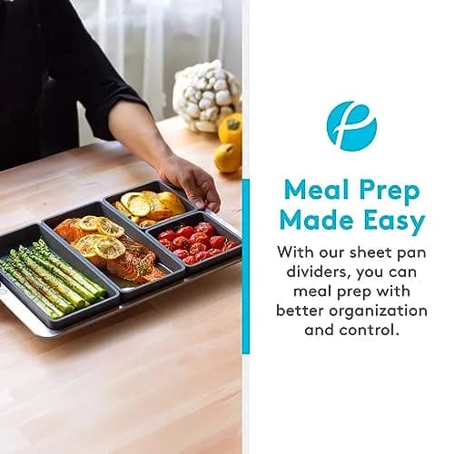Prepd Cheat Sheets Silicone Sheet Pan Dividers (4-Pack) | Cook Multiple Dishes at Once thumbnail 3