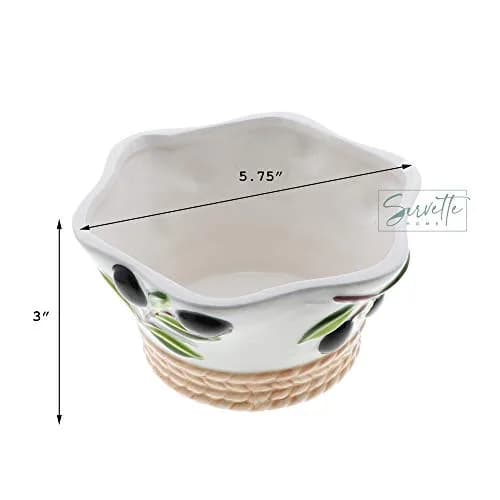 Servette Home Medium Ceramic Olive Salad Bowl 16.0 cm (5.75 Inches) Diameter, 7.6 cm (3 Inches) Height | Tuscany Inspired thumbnail 3