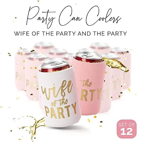 Your Dream Party Shop Wife of the Party Bachelorette Can Coolers (Set of 12, Pink) thumbnail 5