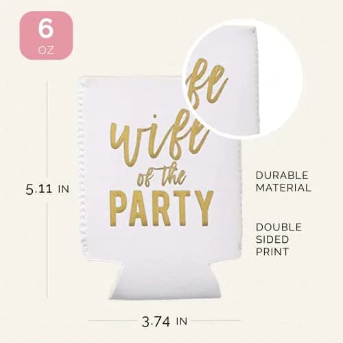 Your Dream Party Shop Wife of the Party Bachelorette Can Coolers (Set of 12, Pink) thumbnail 7