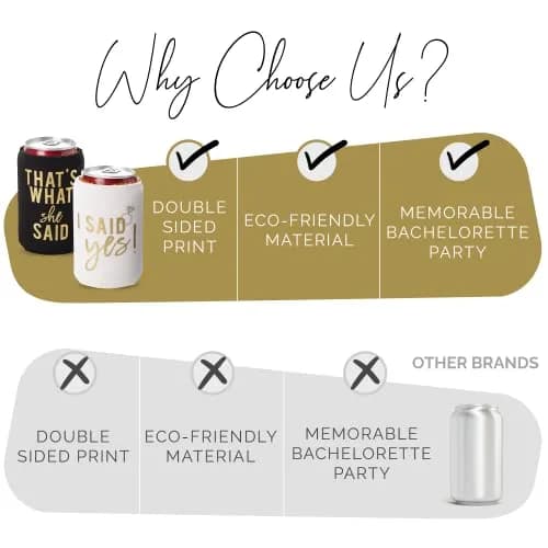 Your Dream Party Shop Black Beverage Insulator Set of 12 | Nashville Bachelorette Party Decor (Medium) thumbnail 8